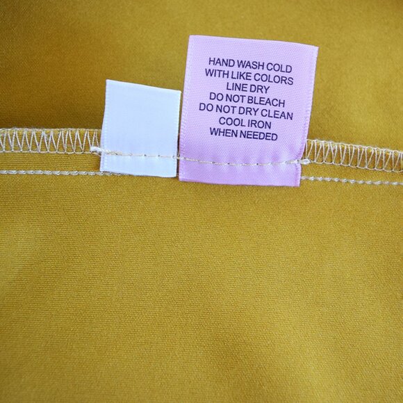 Philosophy Faux Suede Leather Mustard Open Front Coat with Pockets - Picture 14 of 14